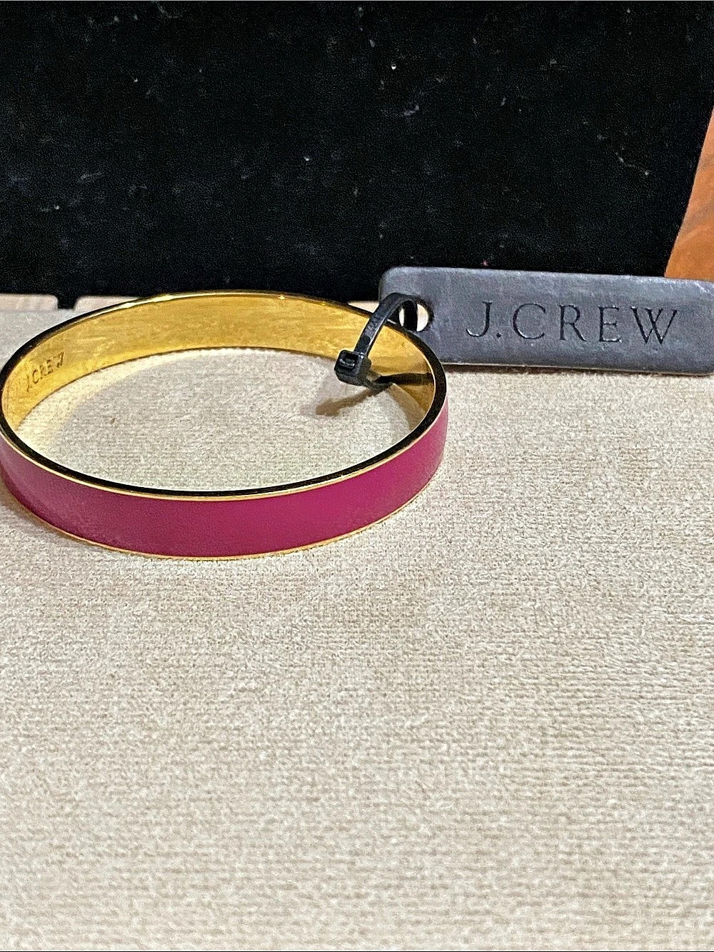J.Crew Pink & Gold Enamel Bangle Bracelet